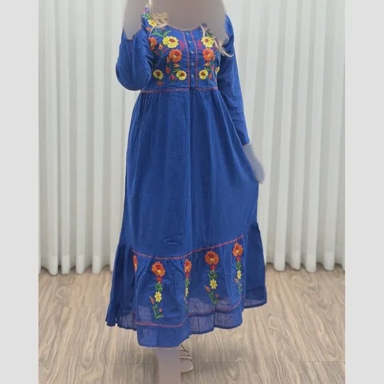 پیراهن گلدوزی هندی بلند SH7581