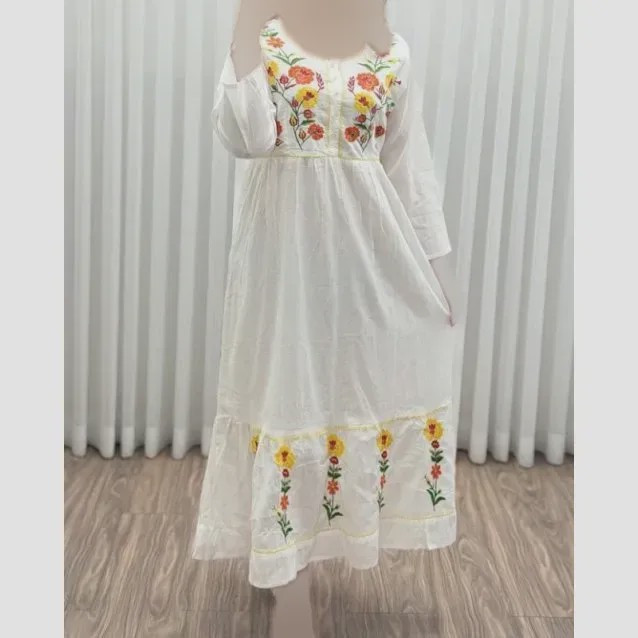 پیراهن گلدوزی هندی بلند SH7581