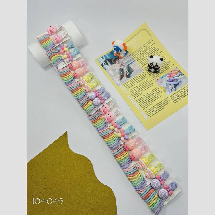 پک کش و گیره مو دخترانه (12 عدد کش و 2 عدد گیره انبری)