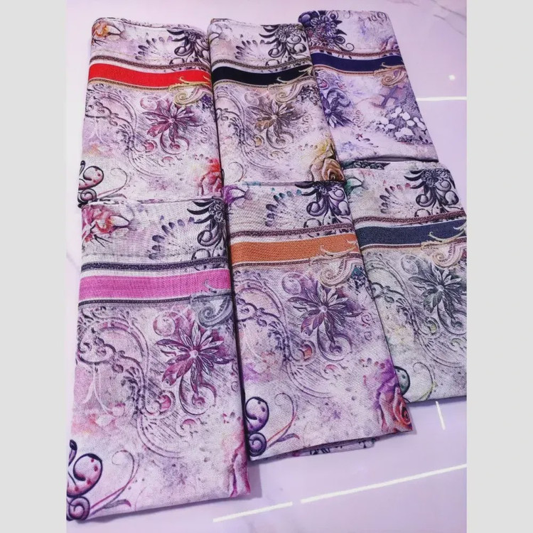 فروش عمده روسری نخی قواره یک متری دوردوخت (بسته 150 عددی)