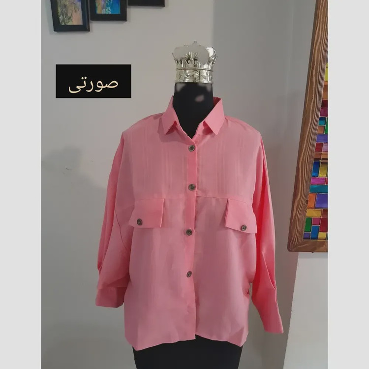 مانتو پانچ اسپرت دانشجویی دو جیب پارچه لینن سایز بزرگ