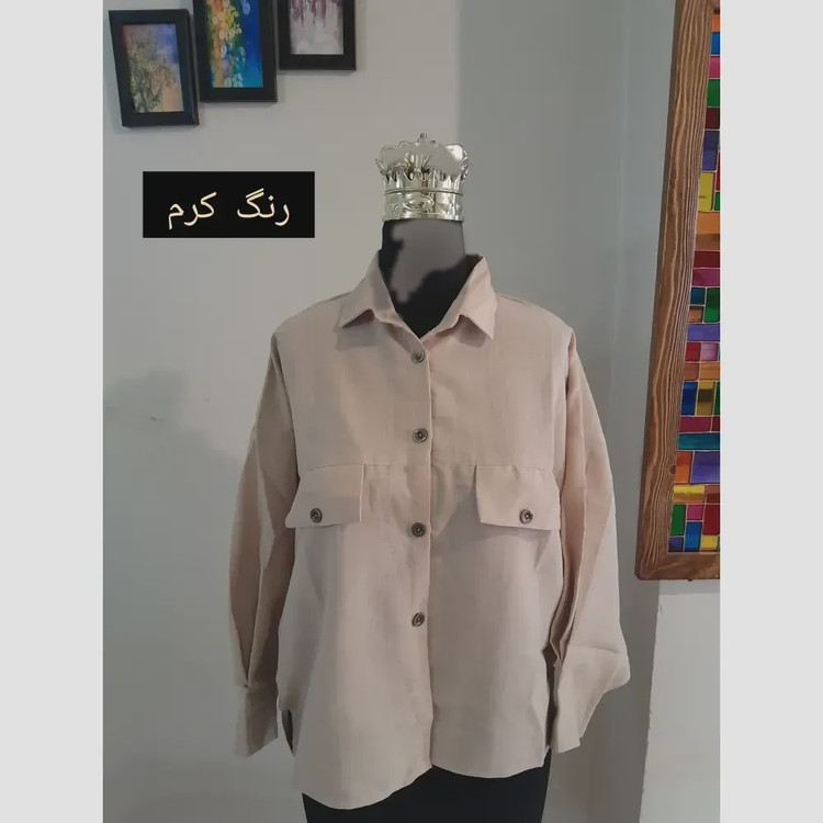 مانتو پانچ اسپرت دانشجویی دو جیب پارچه لینن سایز بزرگ
