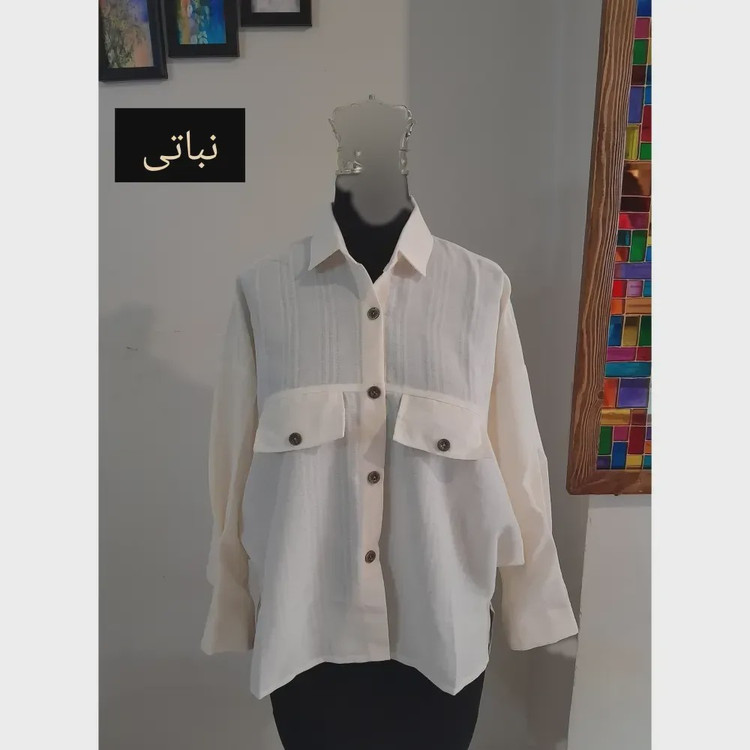 مانتو پانچ اسپرت دانشجویی دو جیب پارچه لینن سایز بزرگ