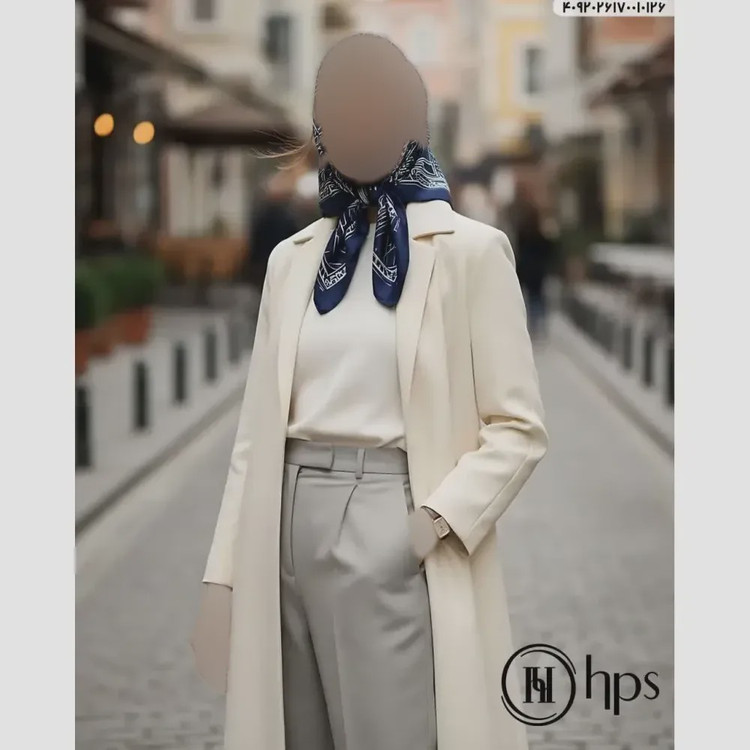مینی اسکارف اسپرت ابریشم برند hps قواره 75 سانت ایستایی عالی