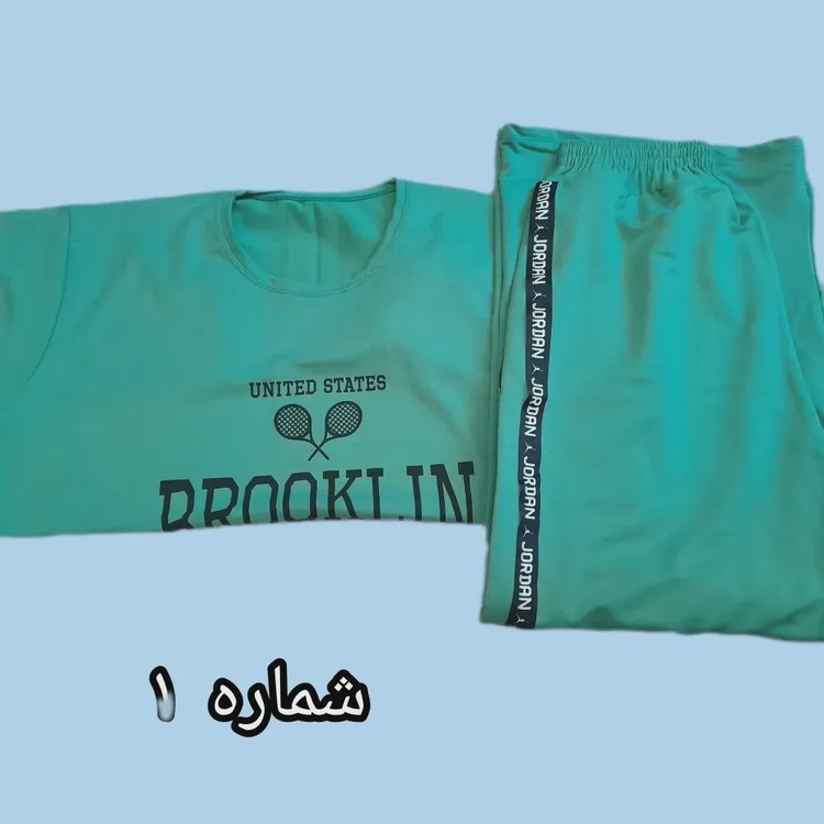 ست تیشرت و شلوار لش طرح تنیسی قواره دار جنس سوپر پنبه