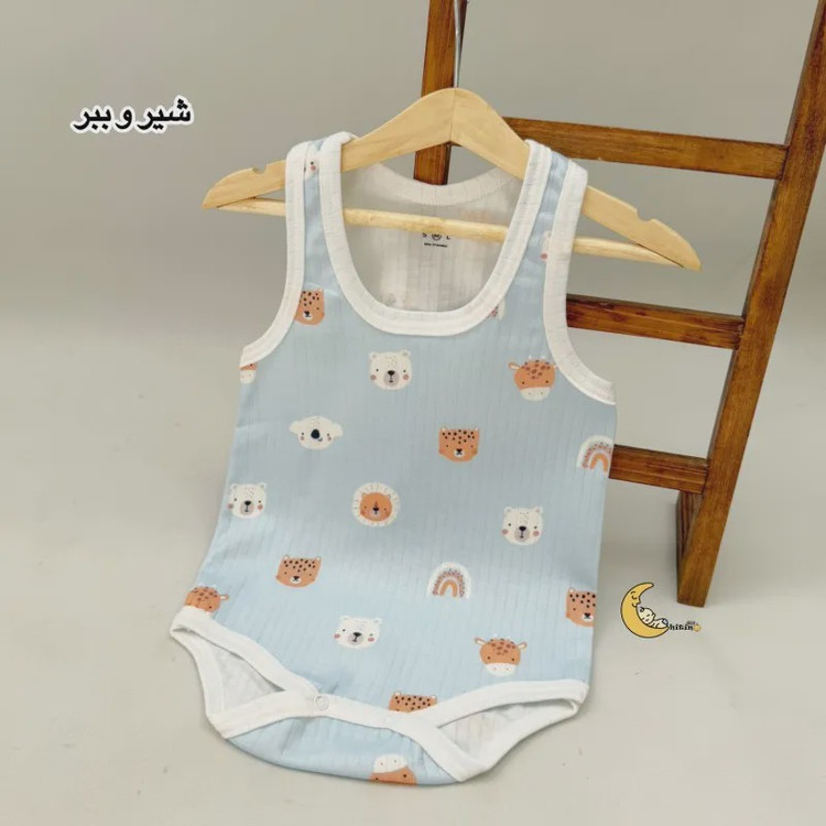 بادی رکابی زیردکمه نوزاد و کودک کوالا کیدز جنس نخ پنبه کبریتی