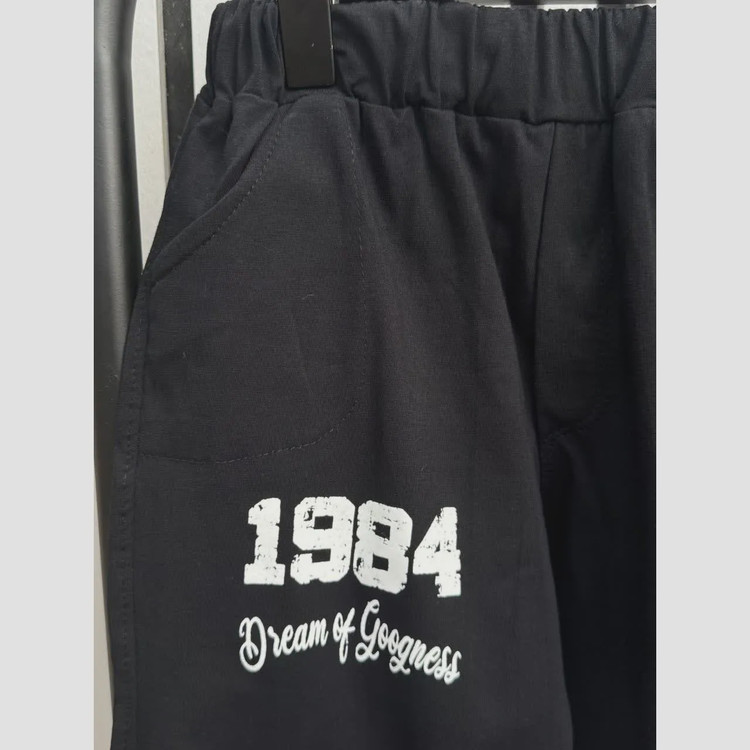 ست تیشرت و شلوارک پسرانه طرح 1984 جنس پنبه لاکرا