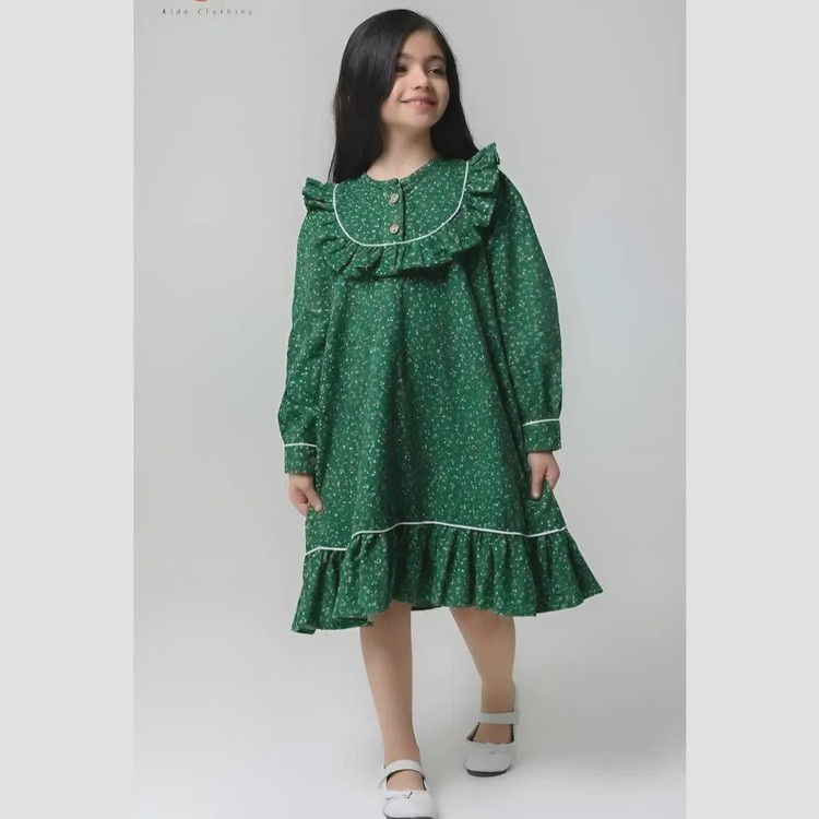 پیراهن کتان تافته دخترانه در 4 سایز مختلف