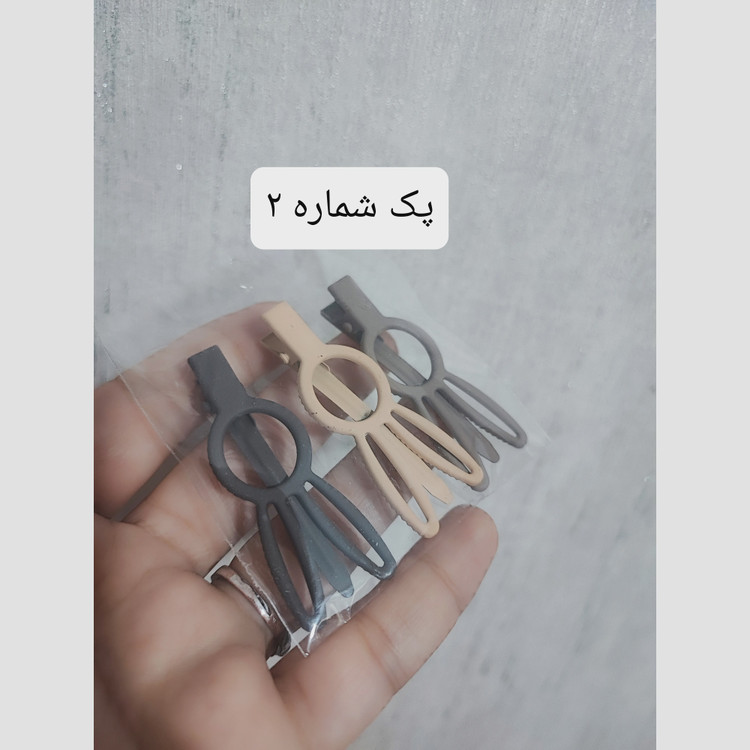 پک سه عددی گیره مو انبری دخترانه وارداتی در طرح های متنوع