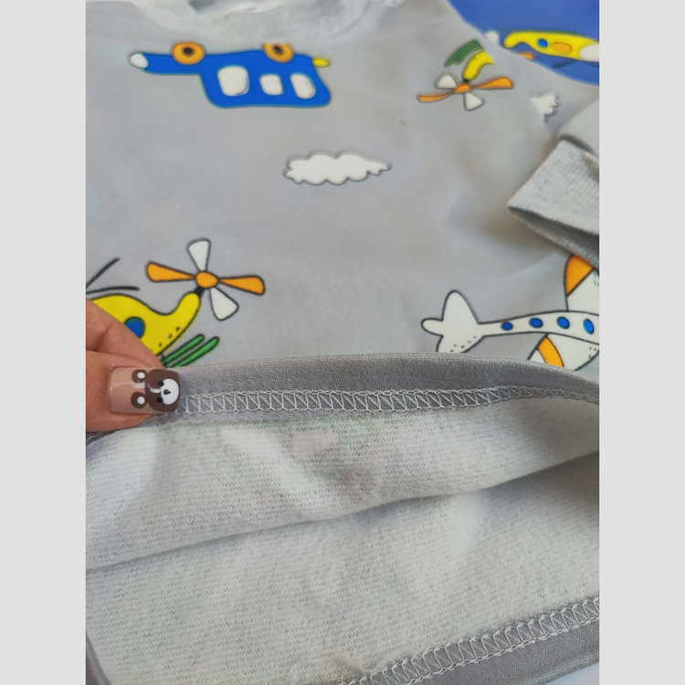 ست بلوز و شلوار بچگانه طرح هلیکوپتر تو کرکی وارداتی
