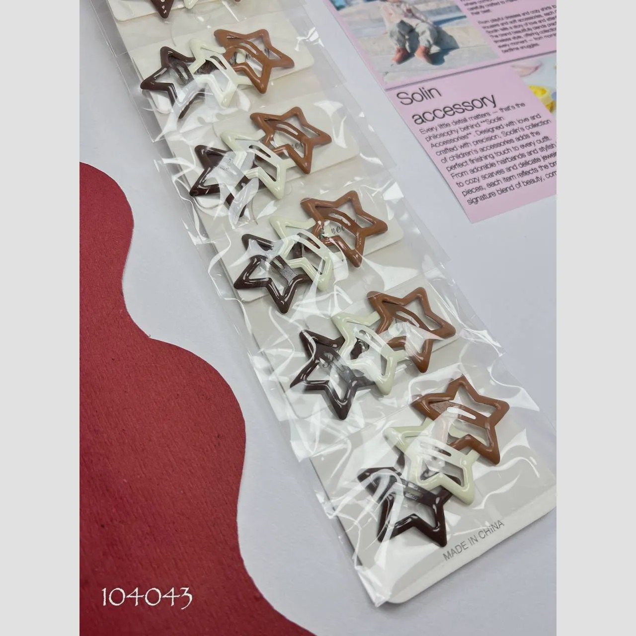 پک سه عددی گیره مو تق تقی طرح ستاره در سه رنگ مختلف