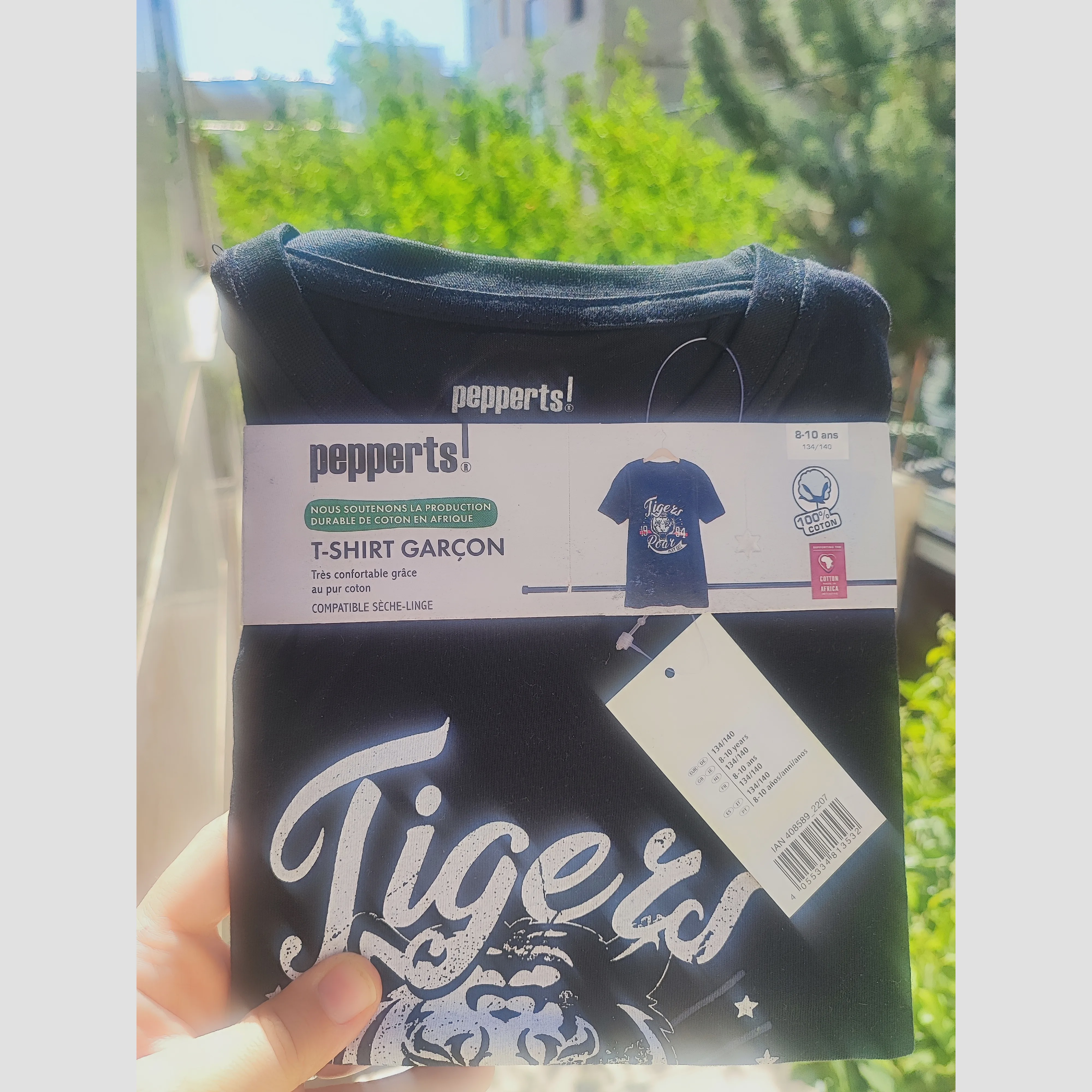 تیشرت بچگانه مشکی طرح tiger برند پیپرتس آلمان جنس پنبه ای