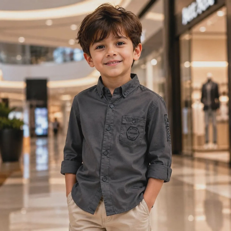 پیراهن کتان اسپرت پسرانه رنگ سبز مدل ترک