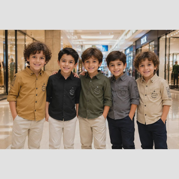 پیراهن کتان اسپرت پسرانه رنگ سبز مدل ترک