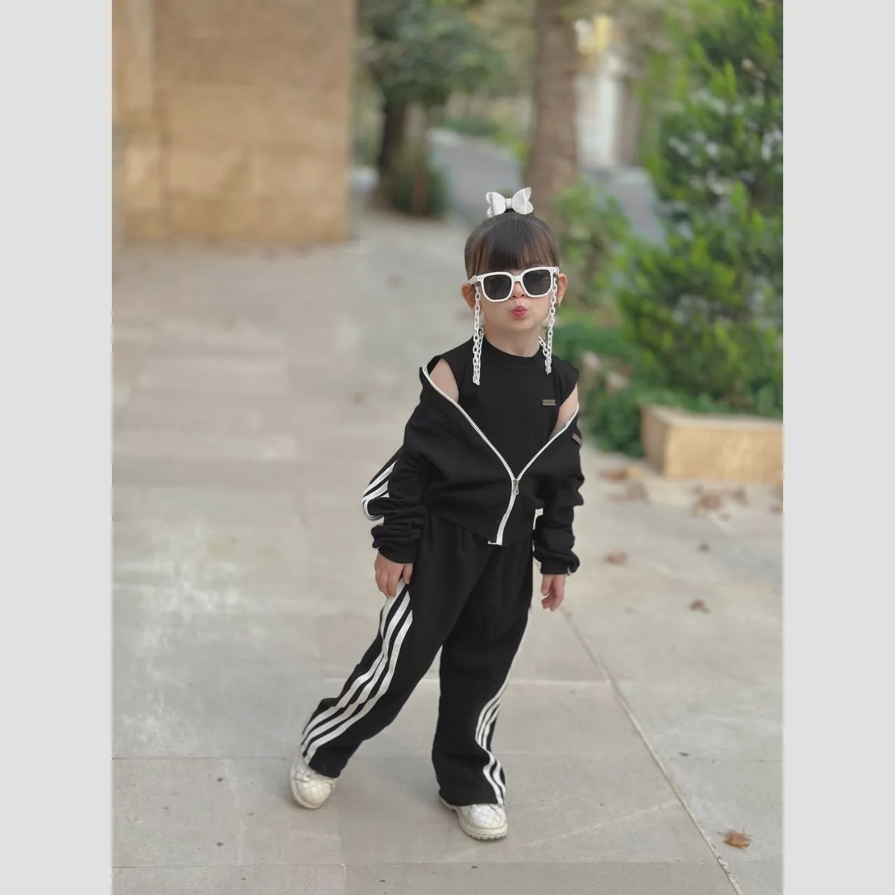 ست سه تکه دخترانه رنگ مشکی