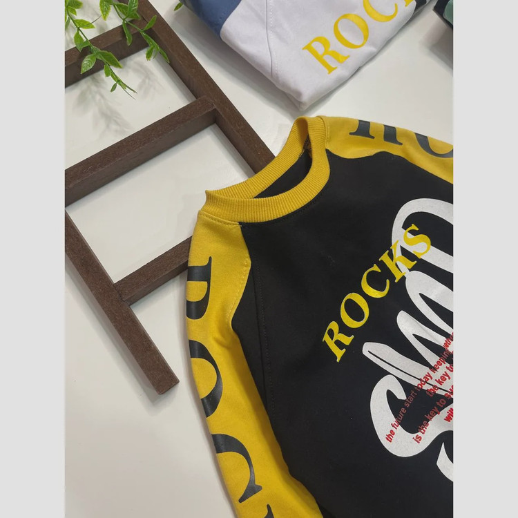 بلوز بچگانه طرح ROCKS مناسب 3 تا 14 سال