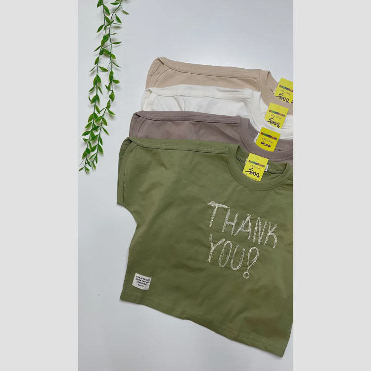 تیشرت اورسایز دخترانه طرح thankyou