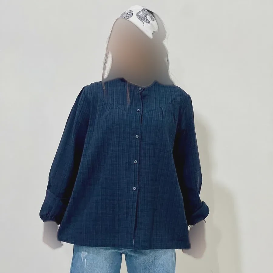 شومیز لینن مجلسی زنانه قد 69 سانت دورسینه 120 سانت آستین 58 سانت کد 1333