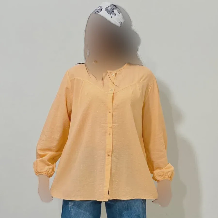شومیز لینن مجلسی زنانه قد 69 سانت دورسینه 120 سانت آستین 58 سانت کد 1333