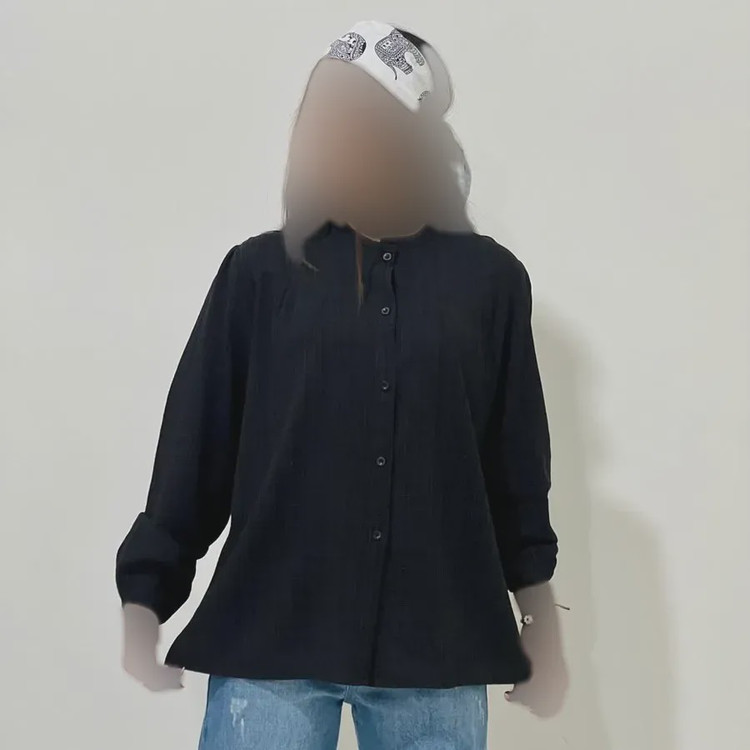 شومیز لینن مجلسی زنانه قد 69 سانت دورسینه 120 سانت آستین 58 سانت کد 1333