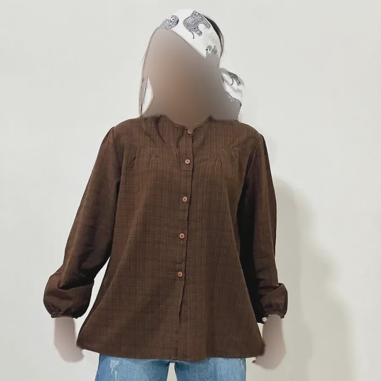 شومیز لینن مجلسی زنانه قد 69 سانت دورسینه 120 سانت آستین 58 سانت کد 1333