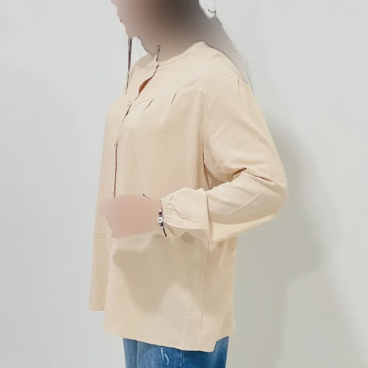 شومیز لینن مجلسی زنانه قد 69 سانت دورسینه 120 سانت آستین 58 سانت کد 1333