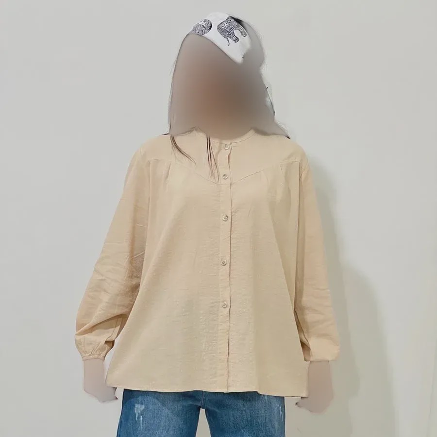 شومیز لینن مجلسی زنانه قد 69 سانت دورسینه 120 سانت آستین 58 سانت کد 1333