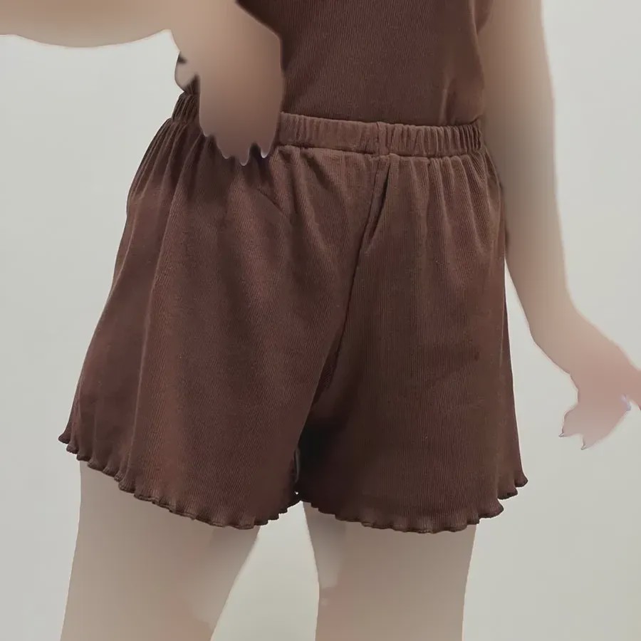 شورتک کبریتی زنانه کد 1190 طرح عروسکی فانتزی کمر کشی پنبه ای نرم