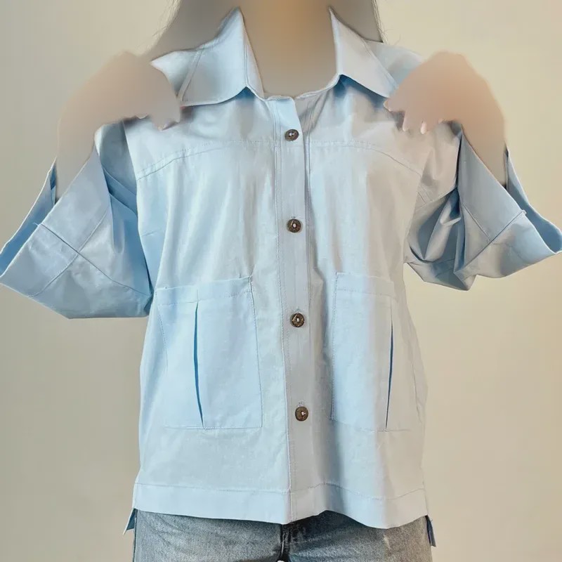 شومیز دوجیب لینن زنانه