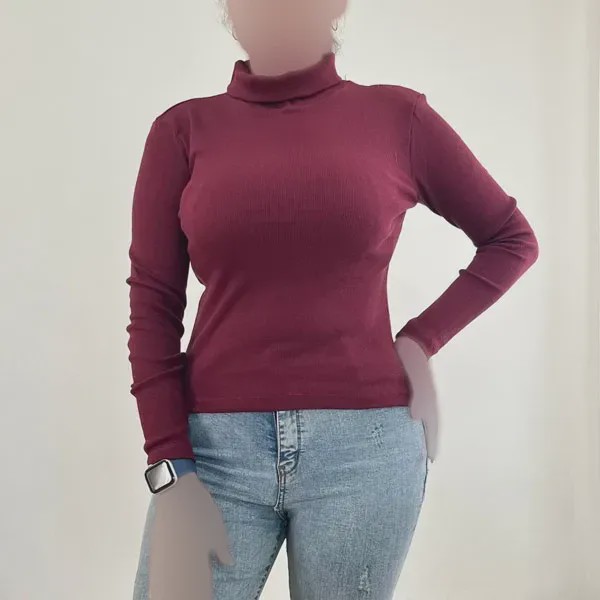 بلوز یقه اسکی کبریتی زنانه کد 1226 مناسب سایز 38 تا 46