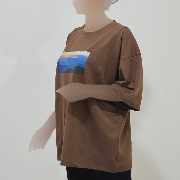 تیشرت باکسی زنانه طرحدار مدل گلکسی کد 1355
