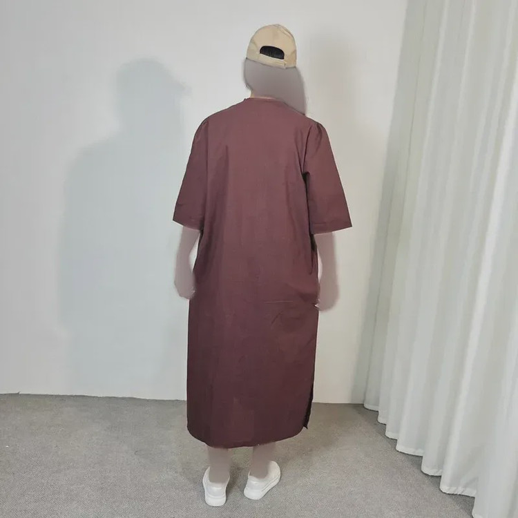 مانتو کفتان لینن بلند سایز بزرگ