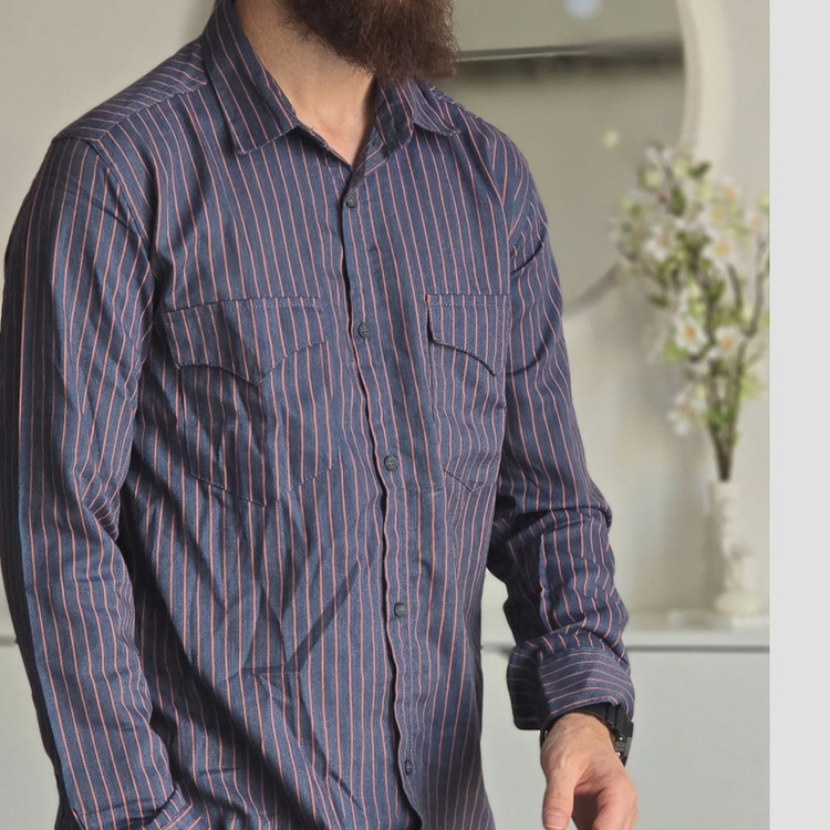 پیراهن لی کاغذی آستین بلند مردانه طرح دیپلمات تمام کش سایز M تا XXL