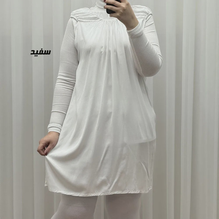 سارافون نخی زنانه کوتاه ساده فری سایز مناسب تا سایز 52