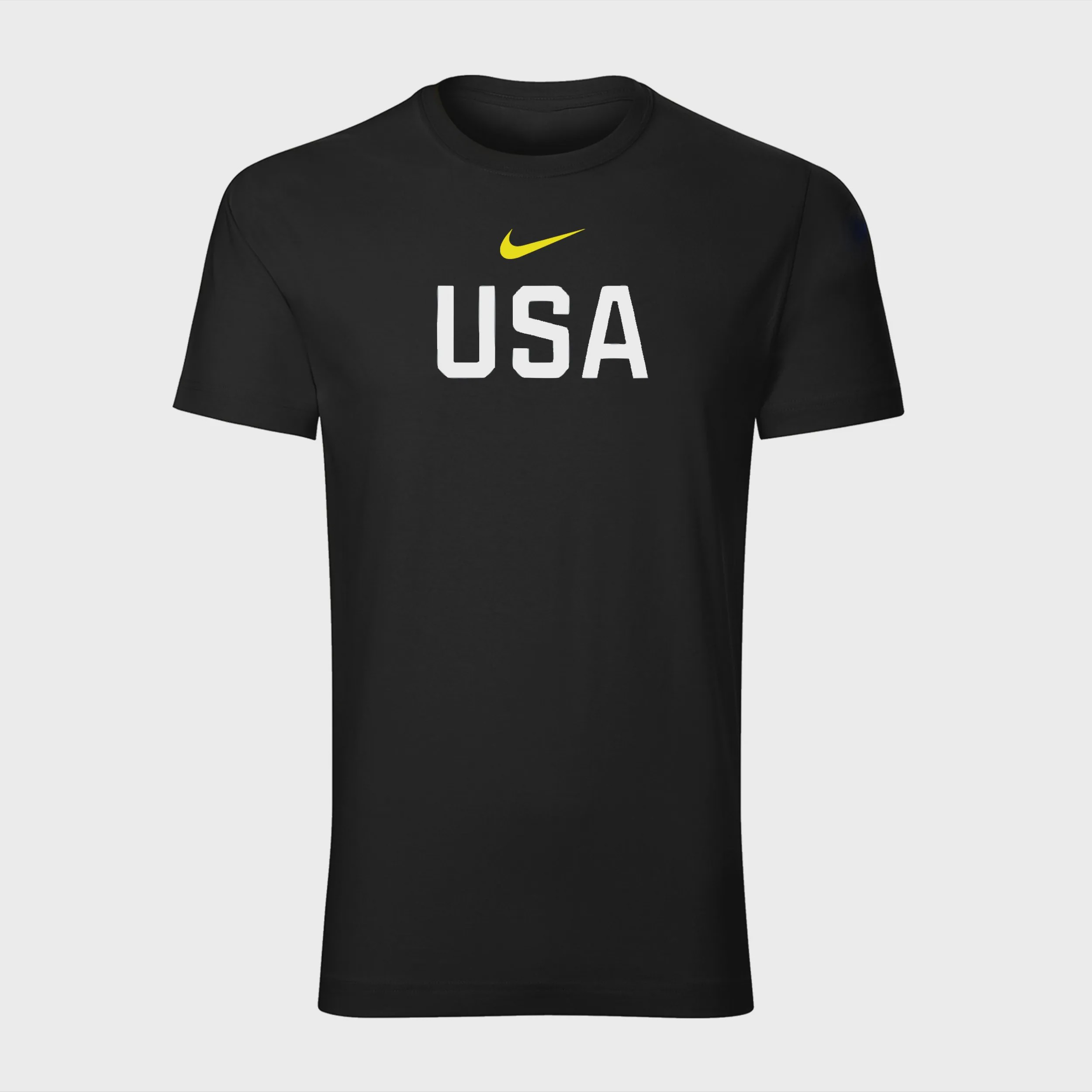تیشرت یقه گرد مردانه طرح USA مشکی سایزبندی چهار فصل