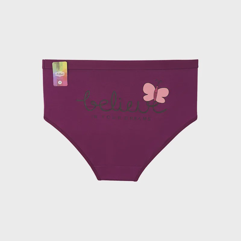 شورت زنانه اسلیپ نخی سایز 3XL طرح پروانه و نوشته مدل کش پهن