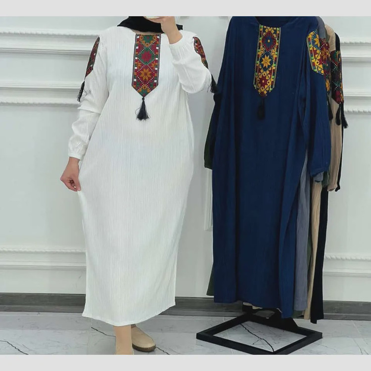پیراهن زنانه کراش کتیبه ای فری سایز مناسب تا سایز 50