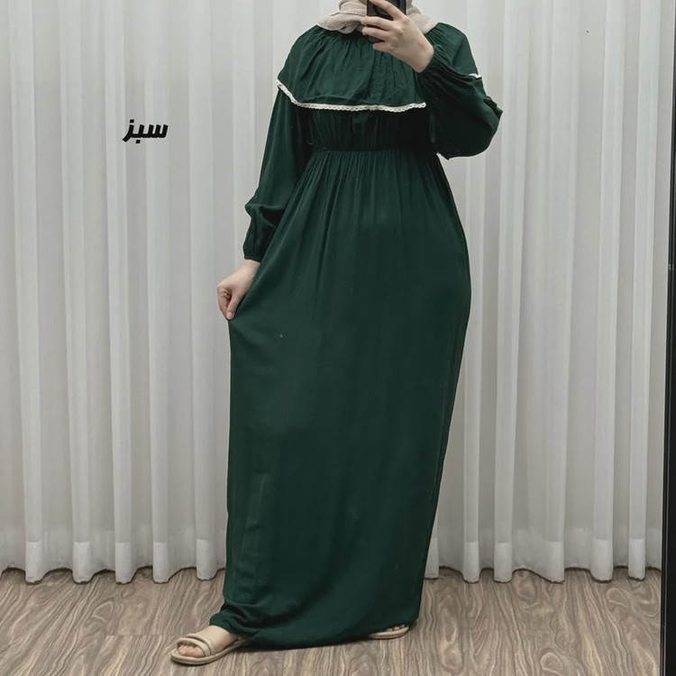 پیراهن ساحلی نخی آستین بلند زنانه و دخترانه فری سایز مدل ملوانی