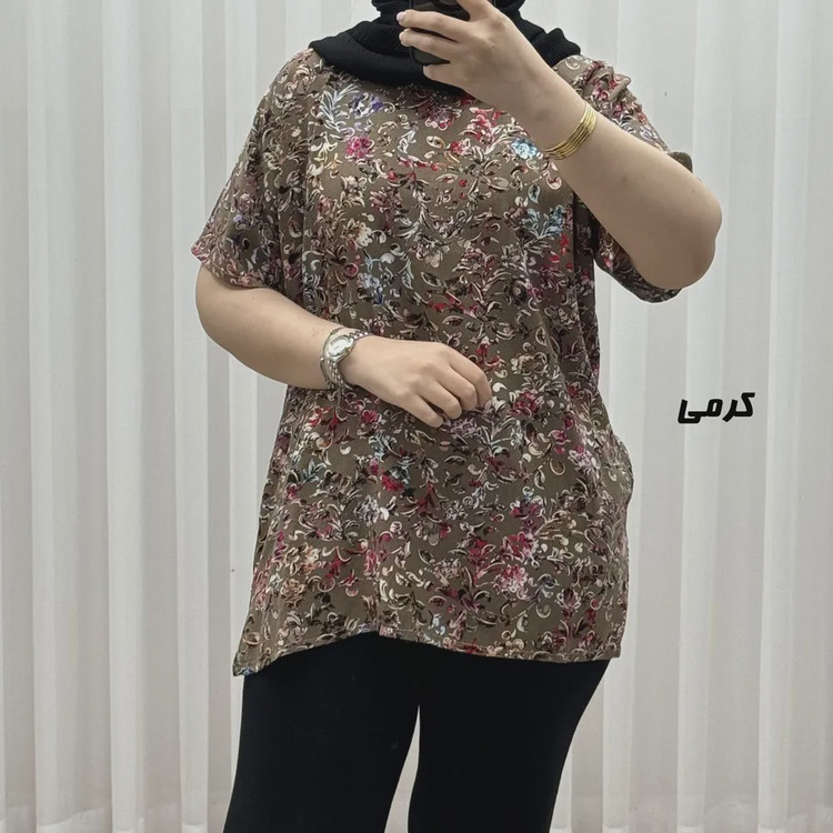تیشرت نخی زنانه مدل پاپیا فری سایز مناسب تا سایز 50