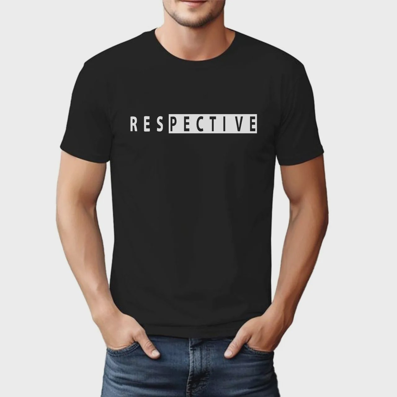تی شرت آستین کوتاه مردانه طرح respect کد8674 جنس پنبه سوپر خنک چهار فصل
