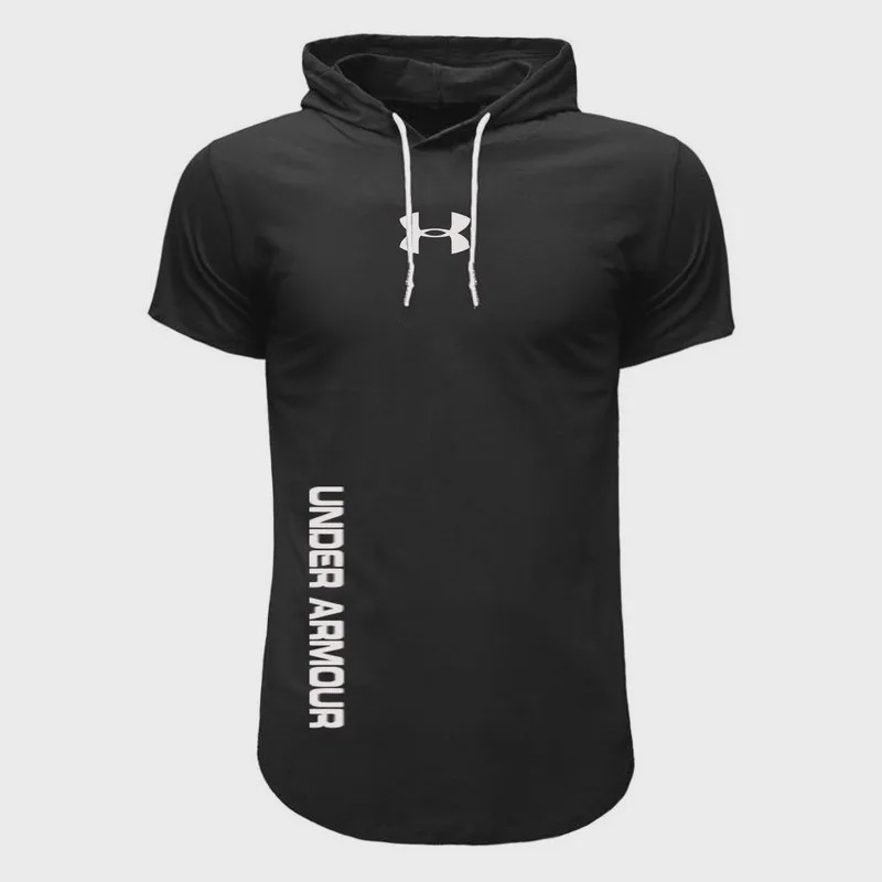 تیشرت کلاه دار مردانه طرح Under Armour مدل S5768 مشکی سایز بندی مناسب چهار فصل