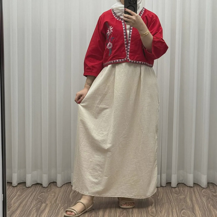 کت سارافون لینن مدل یولیا فری سایز زنانه مناسب تا سایز 48 چهارفصل شیک و راحت