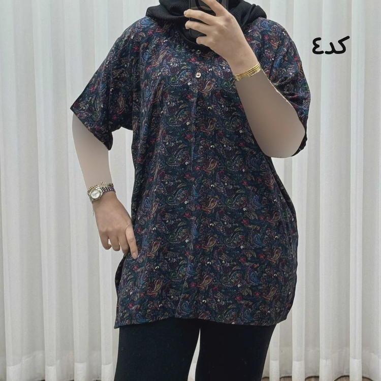 تیشرت نخی فری سایز زنانه مصی کد 1394 تن خور راحت چهارفصل