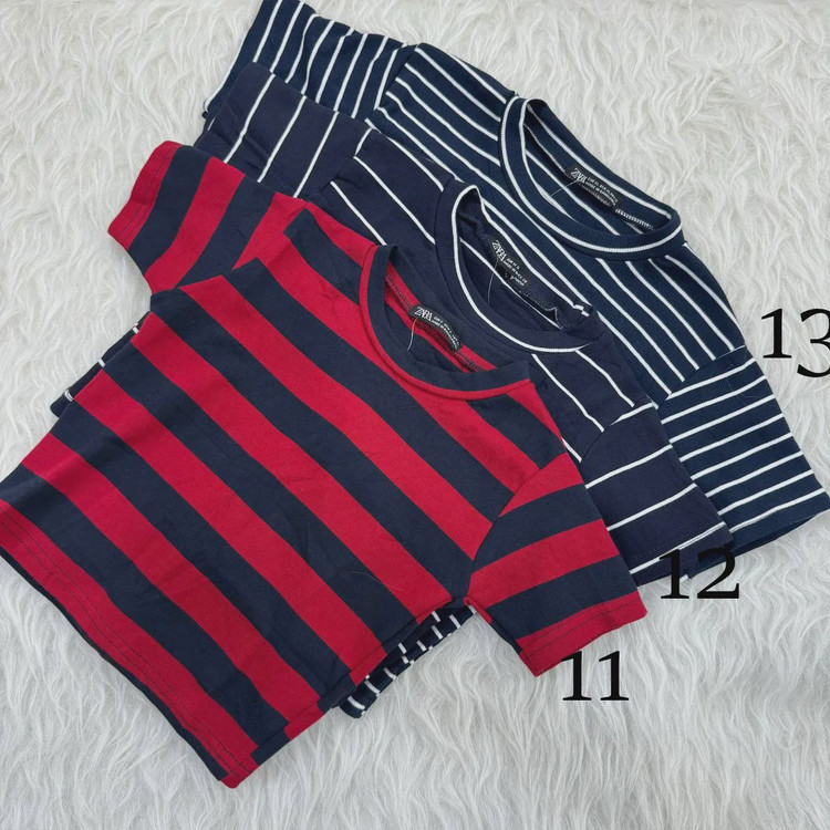 کراپ راه راه کبریتی چهارفصل زنانه دخترانه تنخور شیک سایز S M L XL XXL