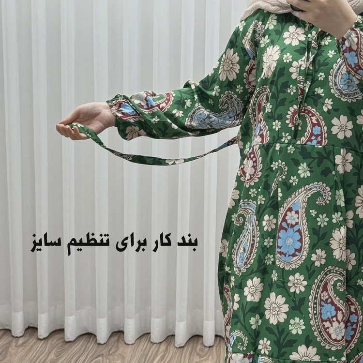 پیراهن فلور بوگاتی فری سایز تا 48 زنانه تنخور شیک و راحت چهارفصل بدون بدن نما