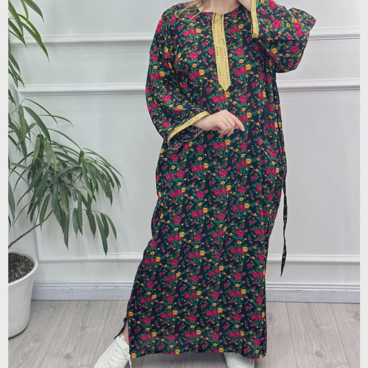 پیراهن ساحلی زنانه ترکمنستان طلاکوب گل ریز فری سایز تا 54 جنس نخی چهارفصل شیک