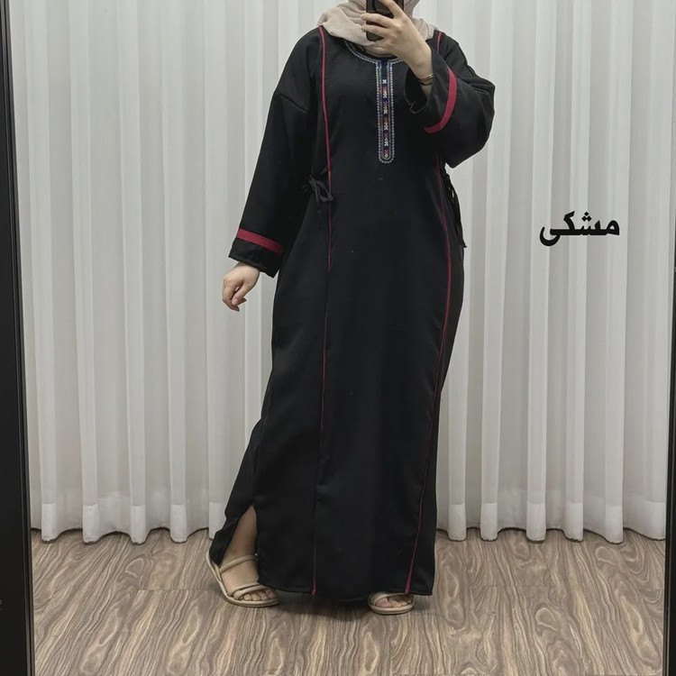 پیراهن نخی گلدوزی یال صوفیا فری سایز تا 52 بنددار چهارفصل زنانه شیک