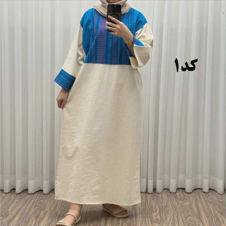 پیراهن کفتان لینن پاییزه فری سایز زنانه تا سایز 50 شیک و راحت کمربند دار بدون سایه اندازی