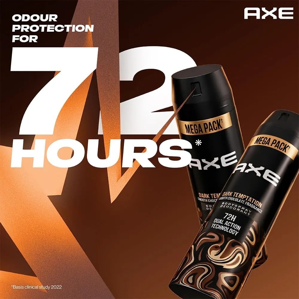 دئودورانت 72 ساعته بدون رنگ و پارابن مردانه برند Axe رایحه های کهربا و فلفل با پایه نرم و شکلاتی