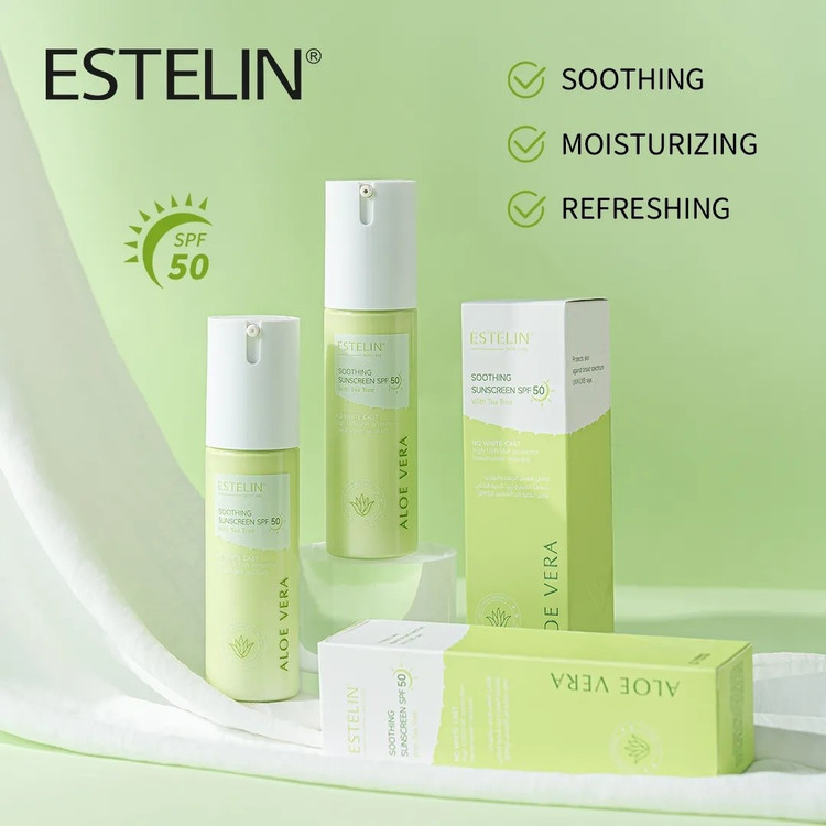 ضد آفتاب آلوئه ورا و چای سبز SPF50 استلین